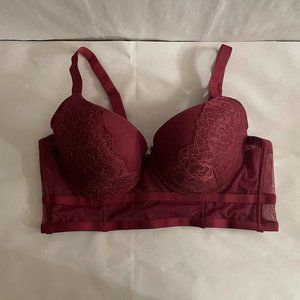 Dark Red Lace Bra - 38 C